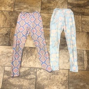 Two Lularoe tween size leggings